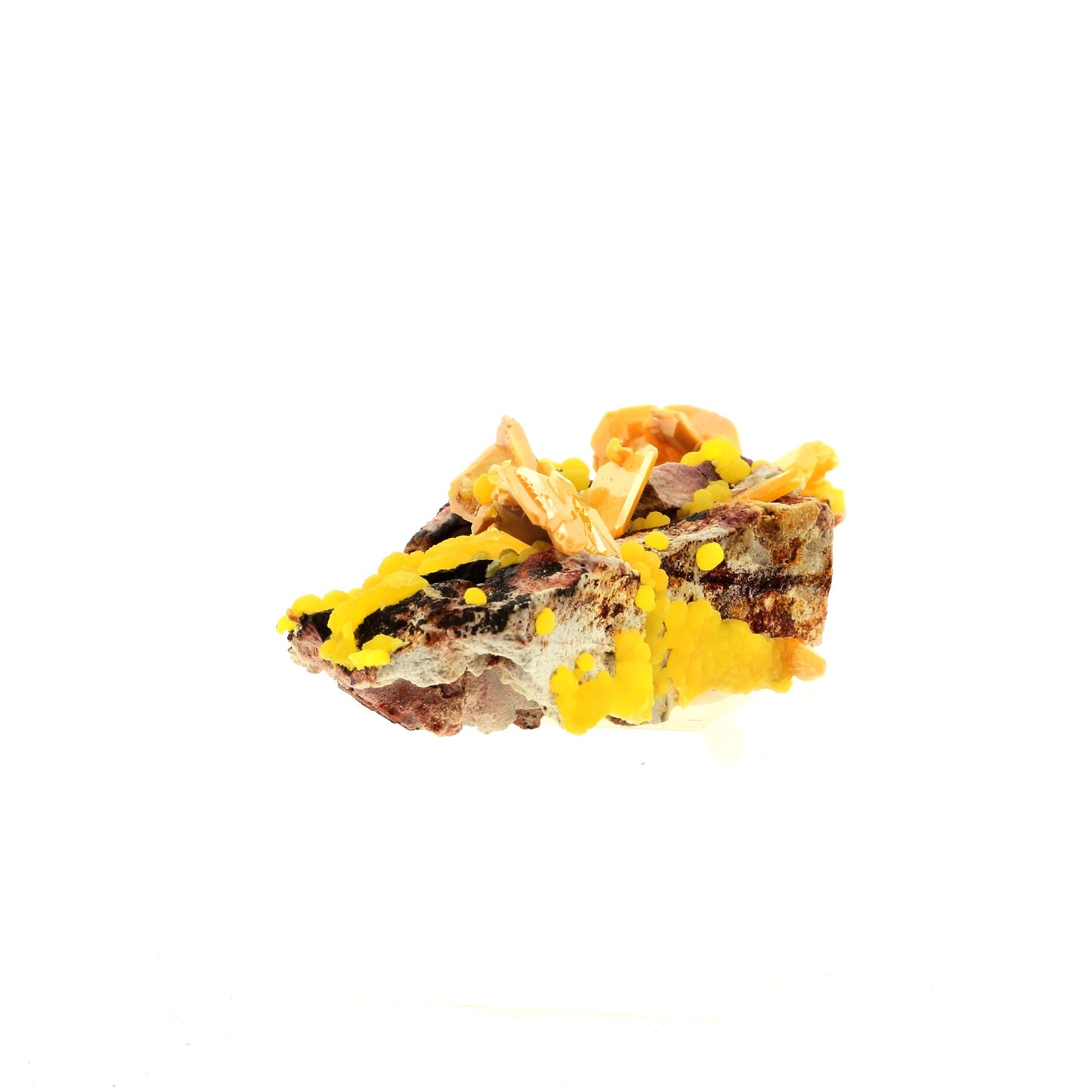 Wulfenite + Mimetite. 322.5 carats. La Morita Mine, Chihuahua, Mexique