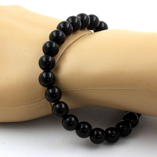Agate noire. Bracelet Perles