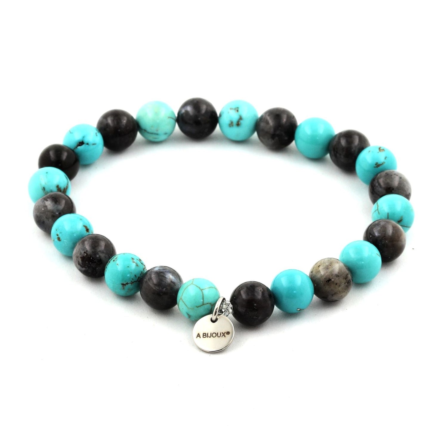Labradorite + Turquoise. Bracelet en Perles naturelles