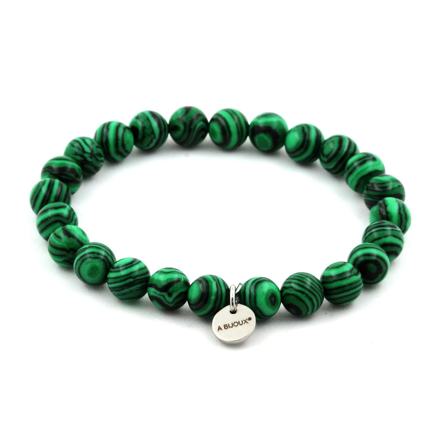 Malachite (avec résine). Bracelet en Perles naturelles