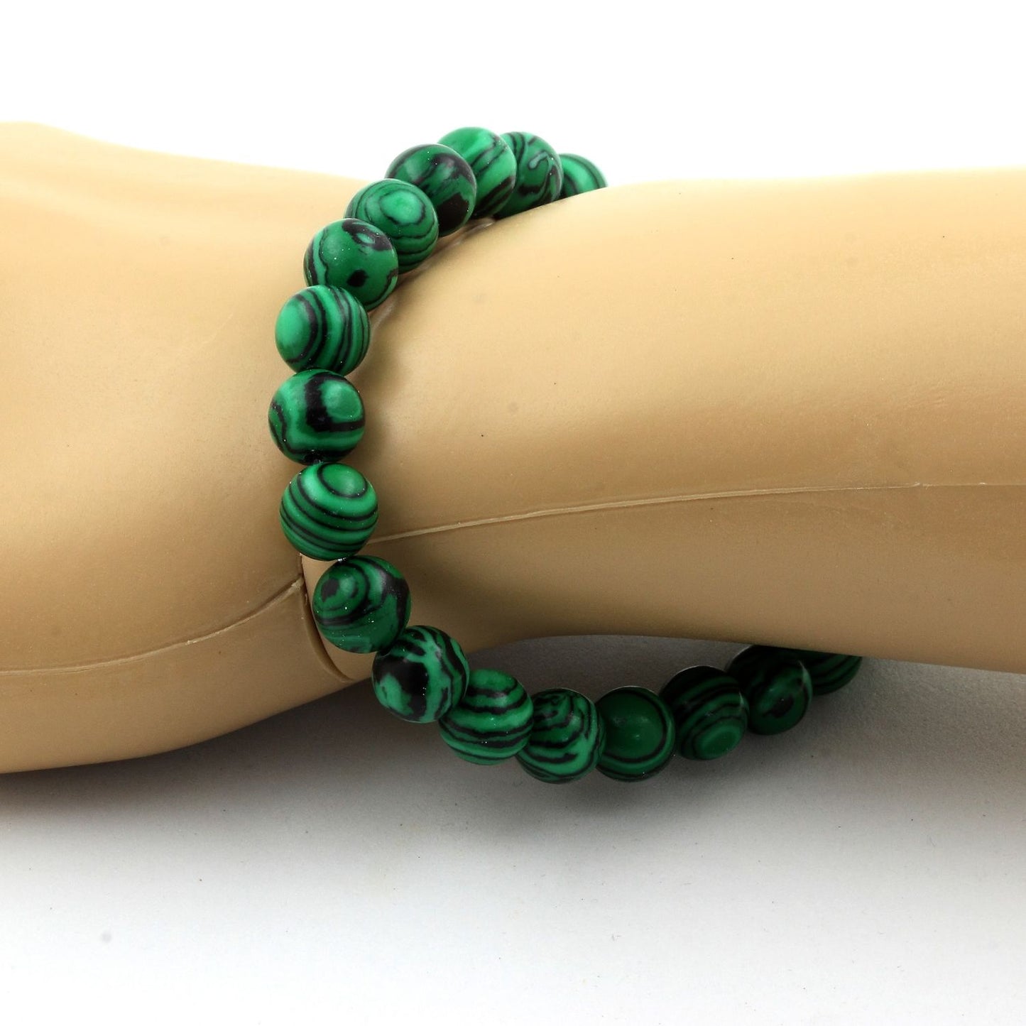 Malachite (avec résine). Bracelet en Perles naturelles