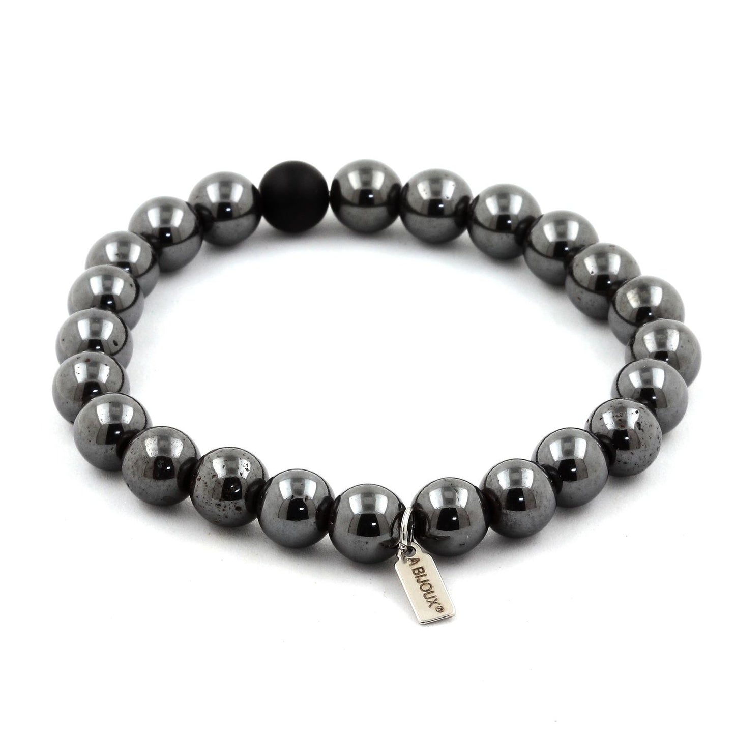 Hématite + Onyx noir mat. Bracelet en Perles naturelles