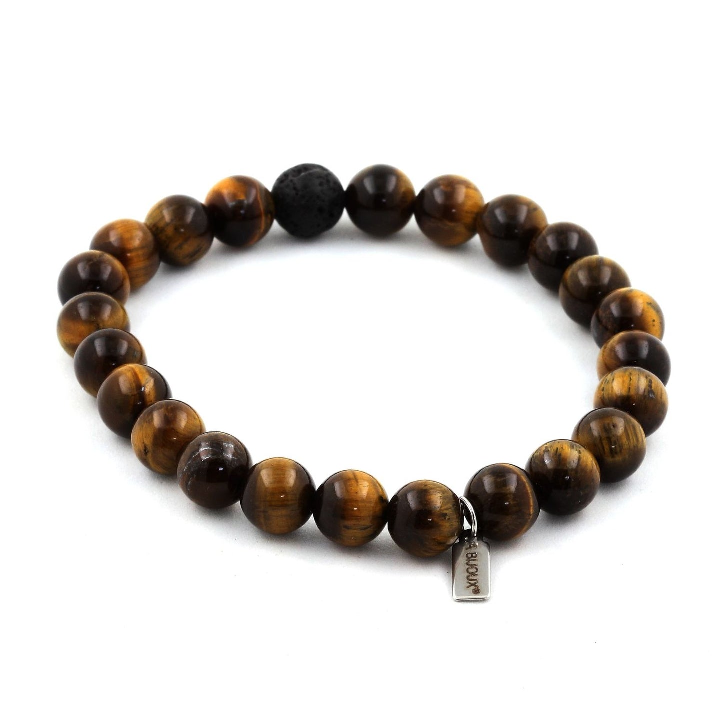 Oeil de Tigre + Lave. Bracelet en Perles naturelles