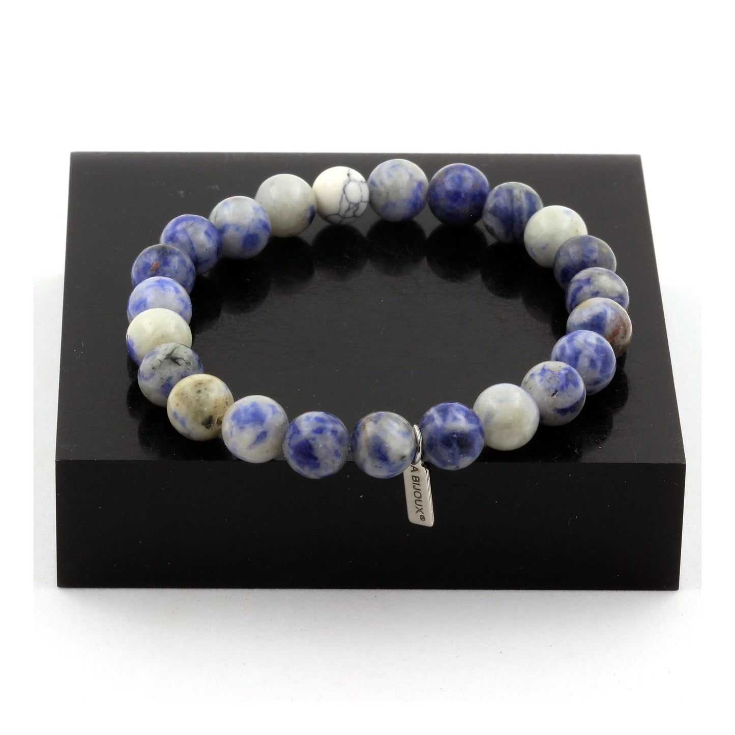 Sodalite + Howlite. Bracelet en Perles naturelles