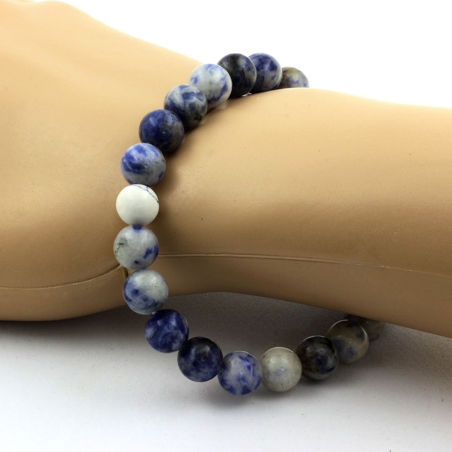 Sodalite + Howlite. Bracelet en Perles naturelles