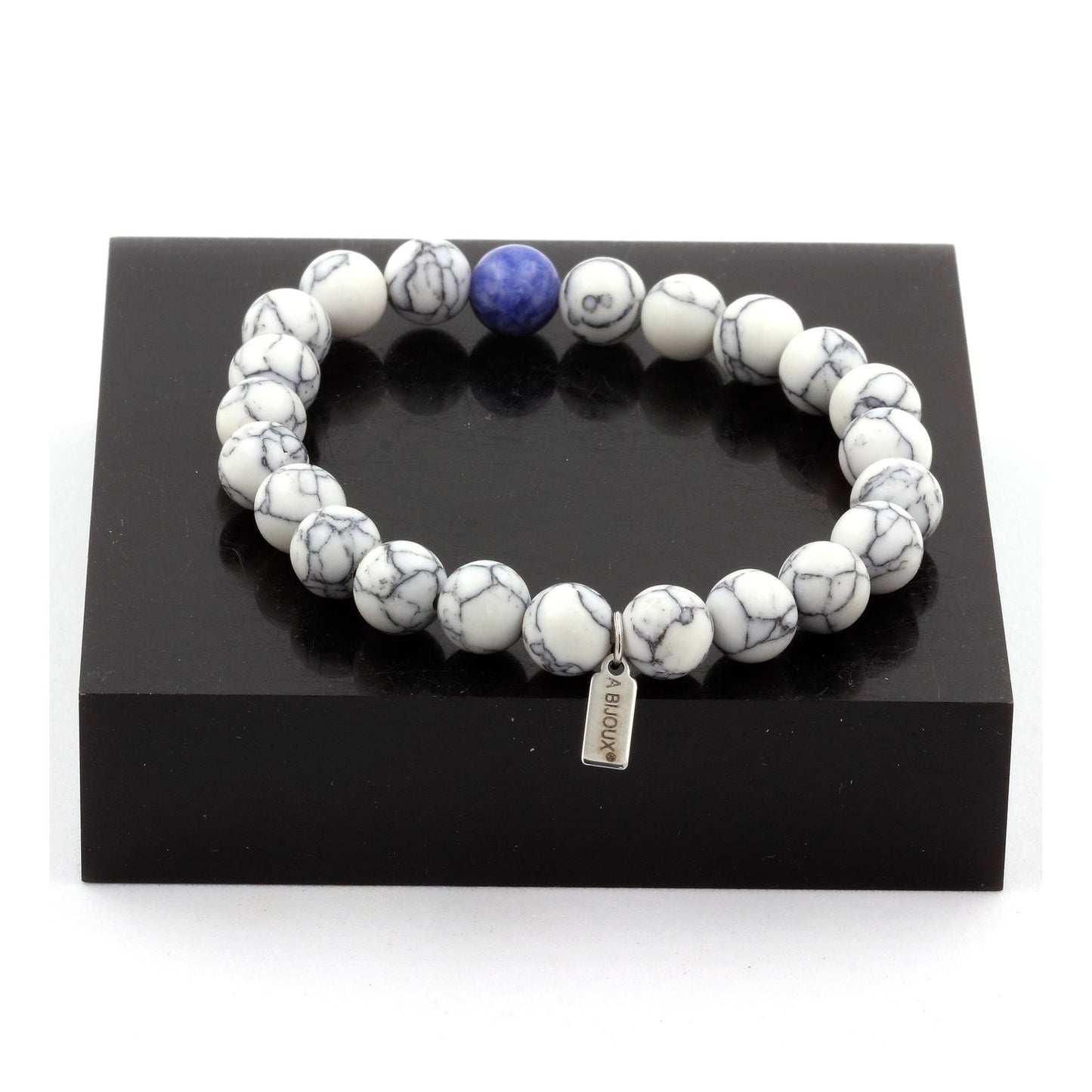 Howlite + Sodalite. Bracelet en Perles naturelles