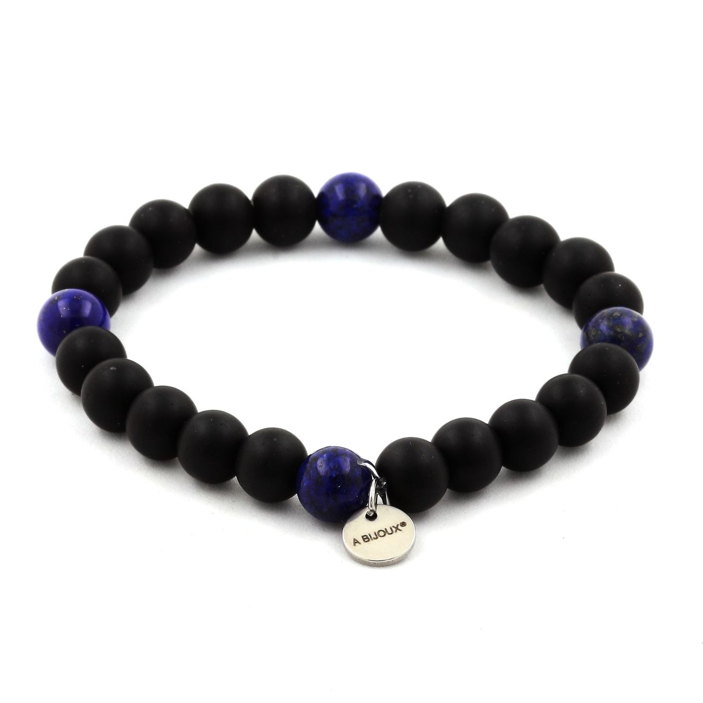 Lapis Lazuli + Onyx noir mat. Bracelet en Perles naturelles