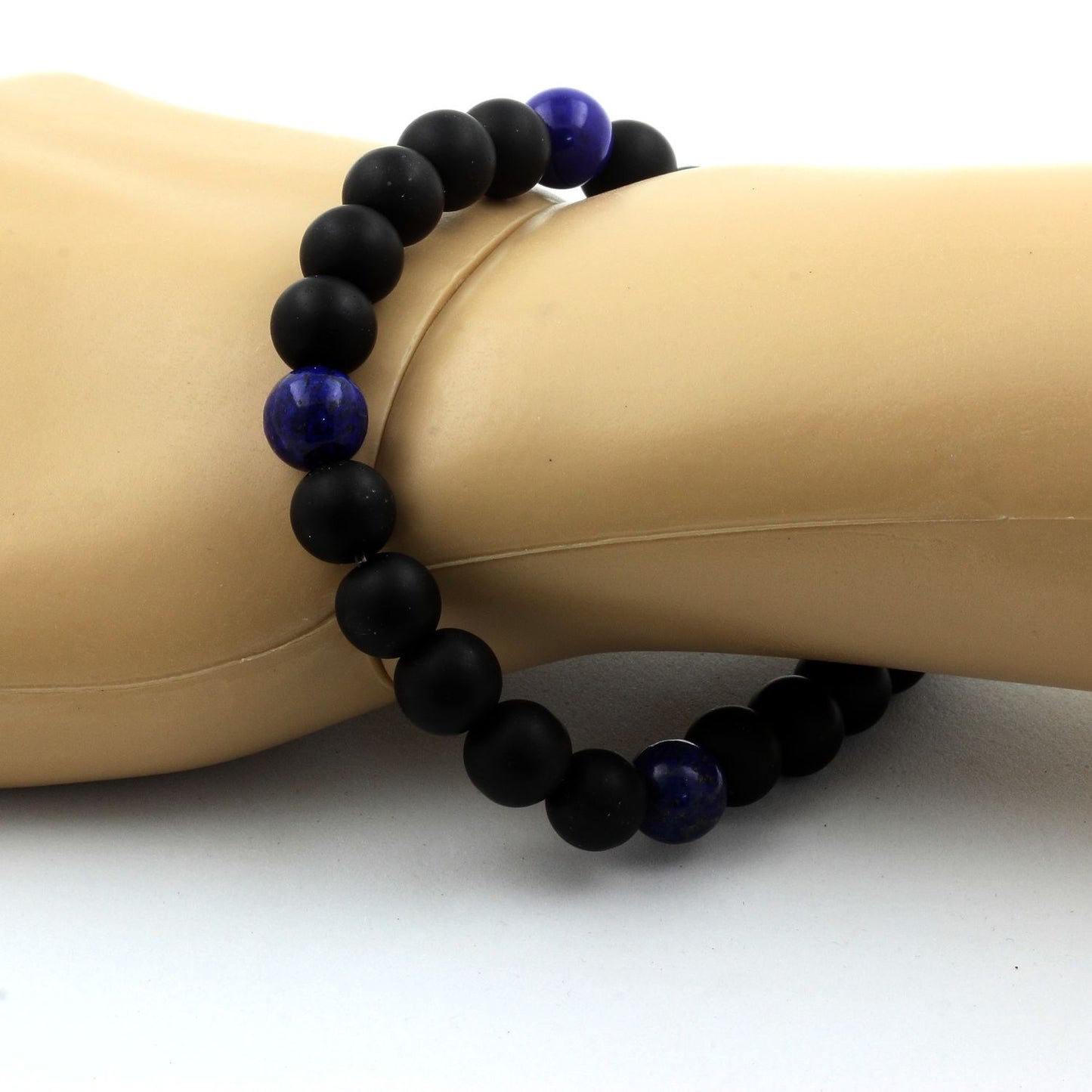 Lapis Lazuli + Onyx noir mat. Bracelet en Perles naturelles
