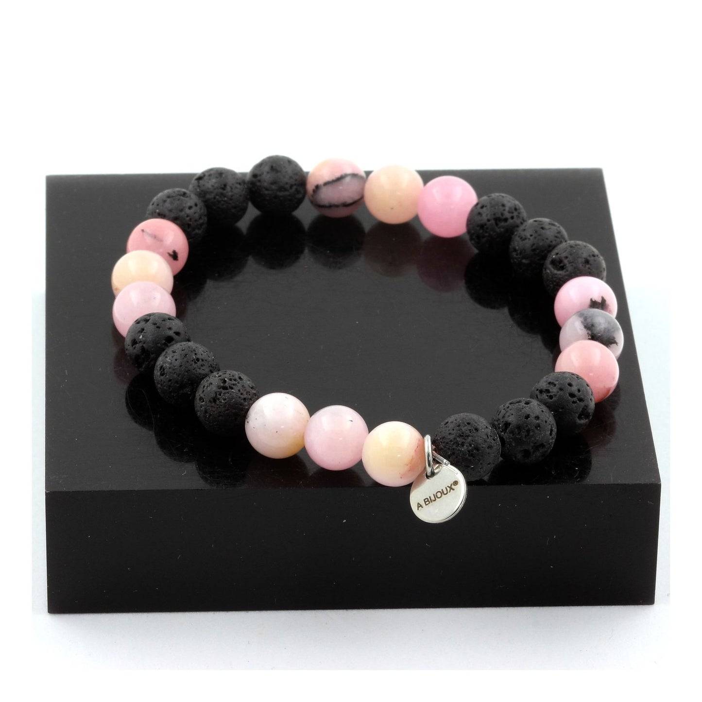 Opale Rose + Lave. Bracelet en Perles naturelles