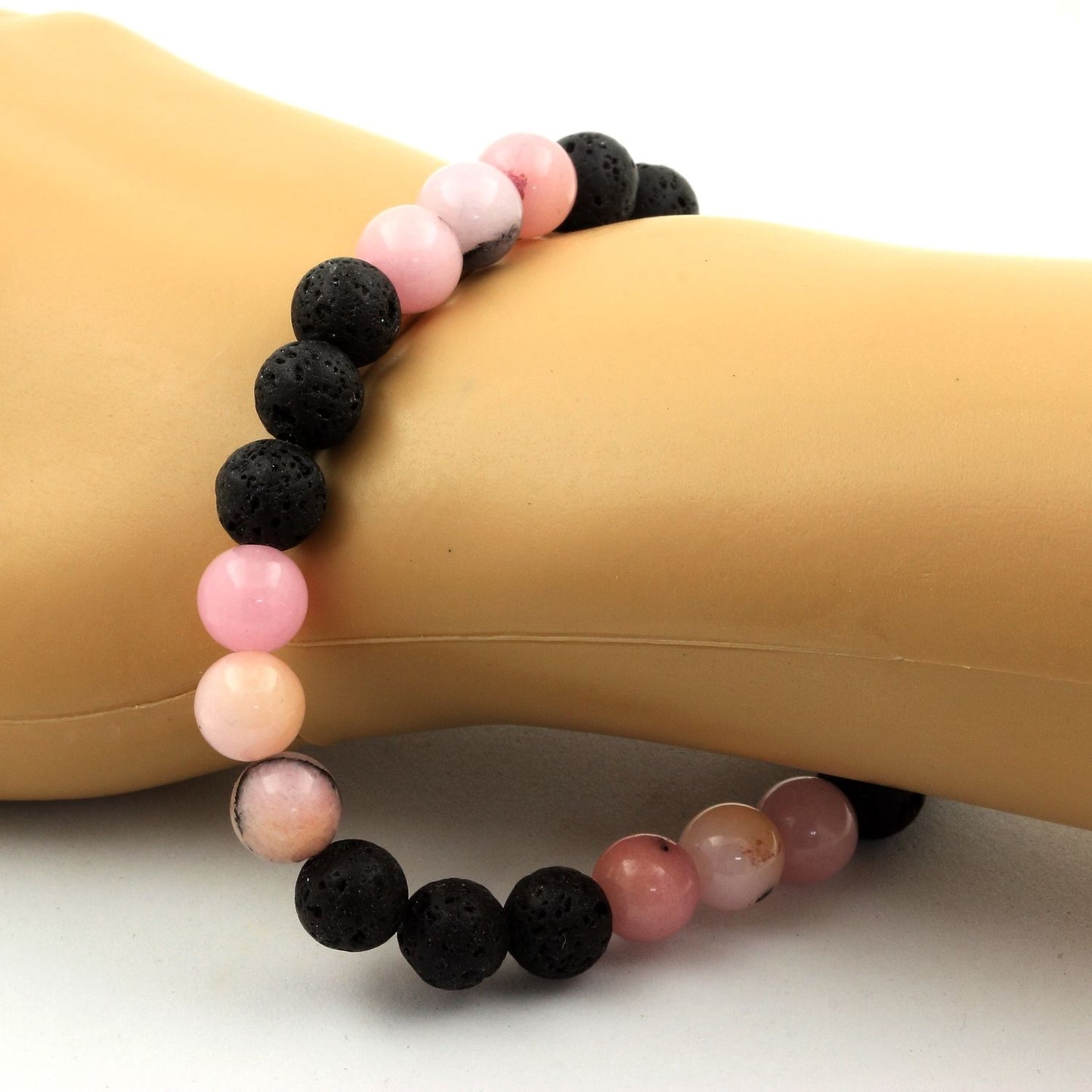 Opale Rose + Lave. Bracelet en Perles naturelles