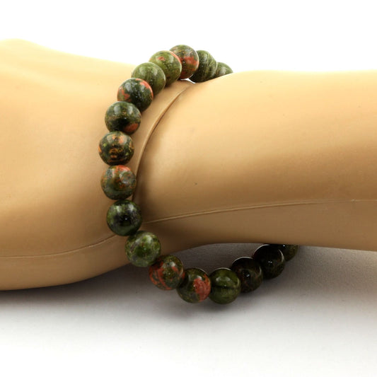 Unakite. Bracelet en Perles naturelles