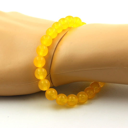 Agate jaune. Bracelet en Perles naturelles