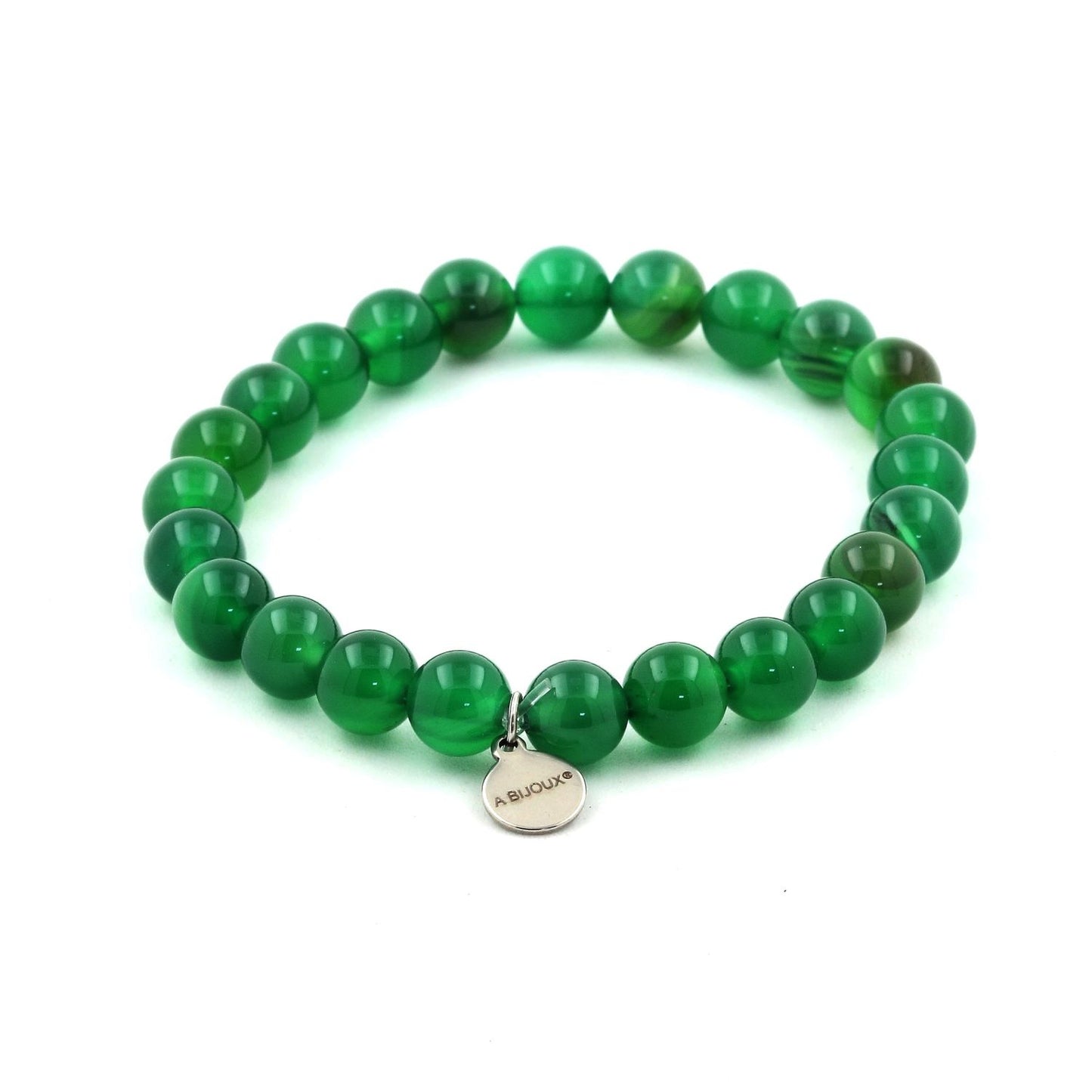 Agate verte. Bracelet en Perles naturelles