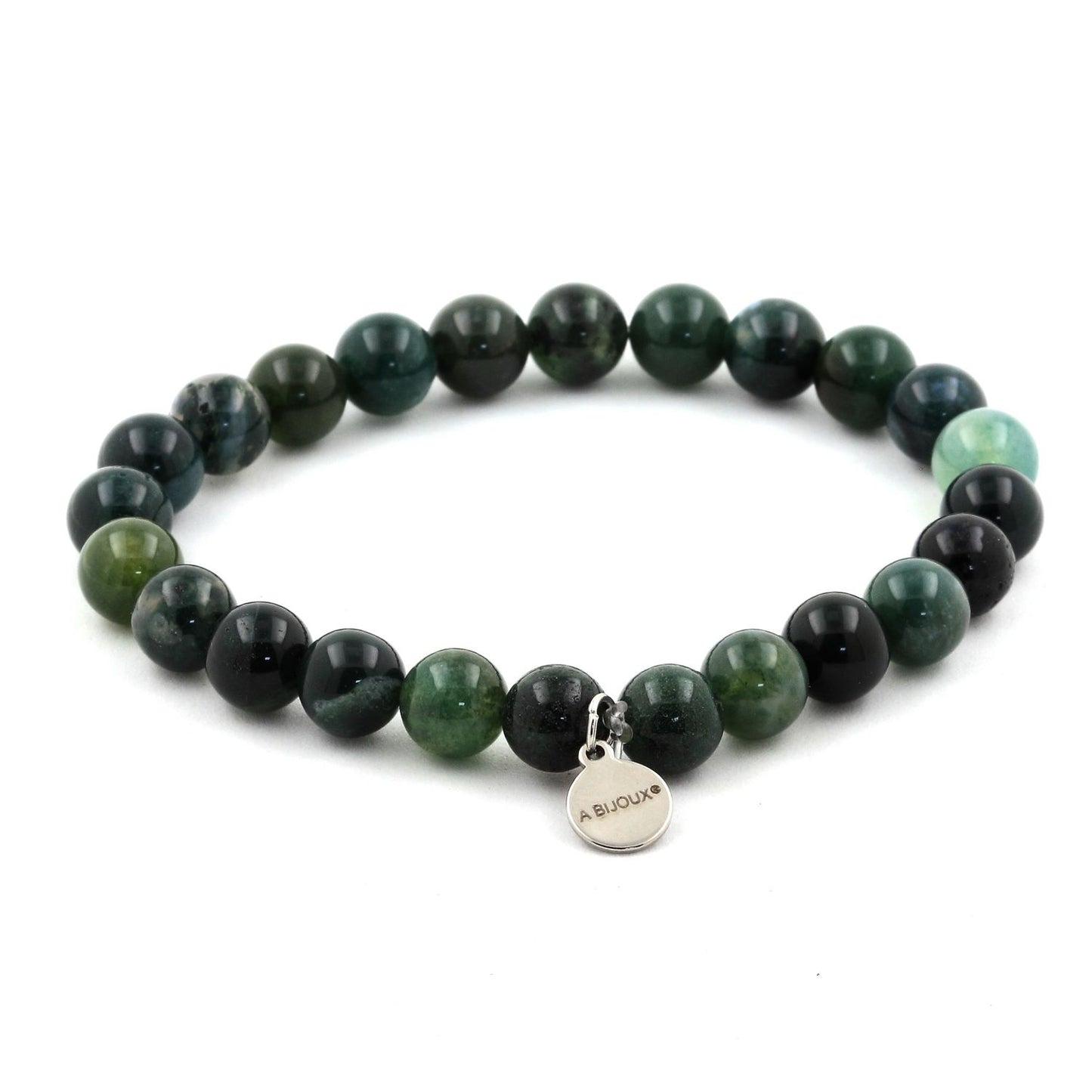 Agate mousse. Bracelet en Perles naturelles