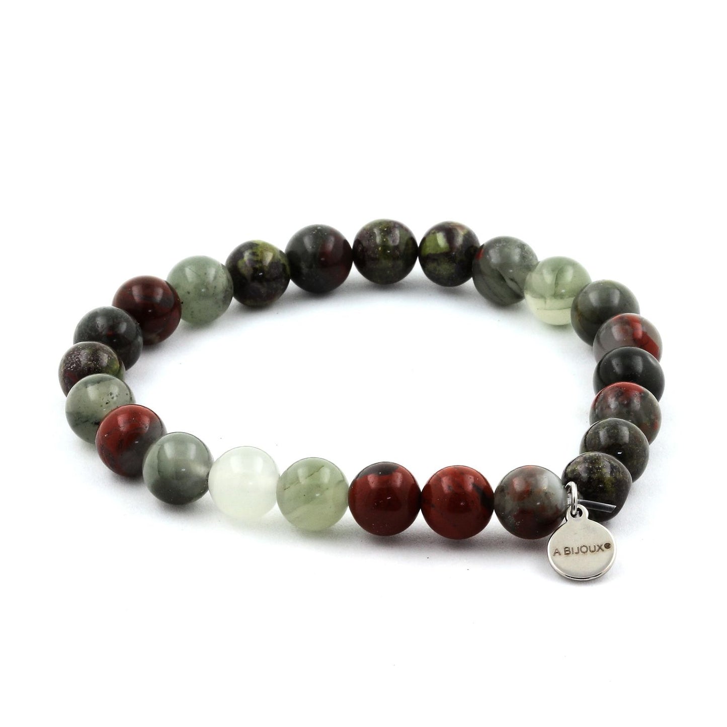 Jaspe Sang de Dragon. Bracelet en Perles naturelles