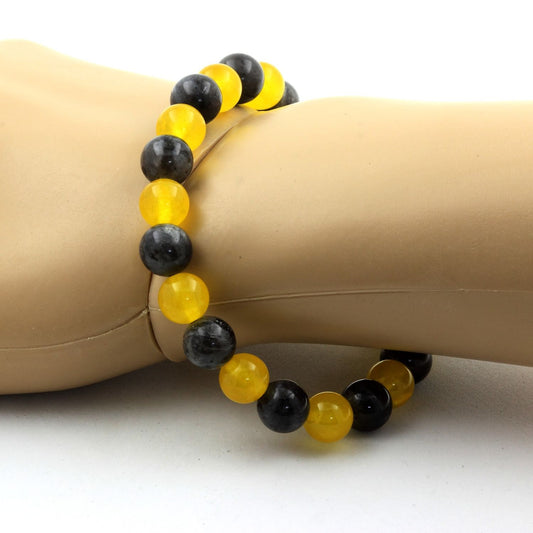 Labradorite + Agate jaune. Bracelet en Perles naturelles