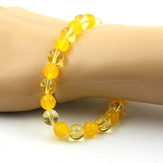 Citrine + Agate jaune. Bracelet en Perles naturelles