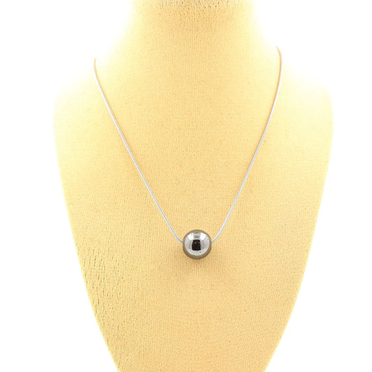 Collier 1 perle Hématite 8 mm