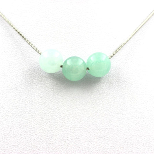 Collier 3 perles Angélite 8 mm