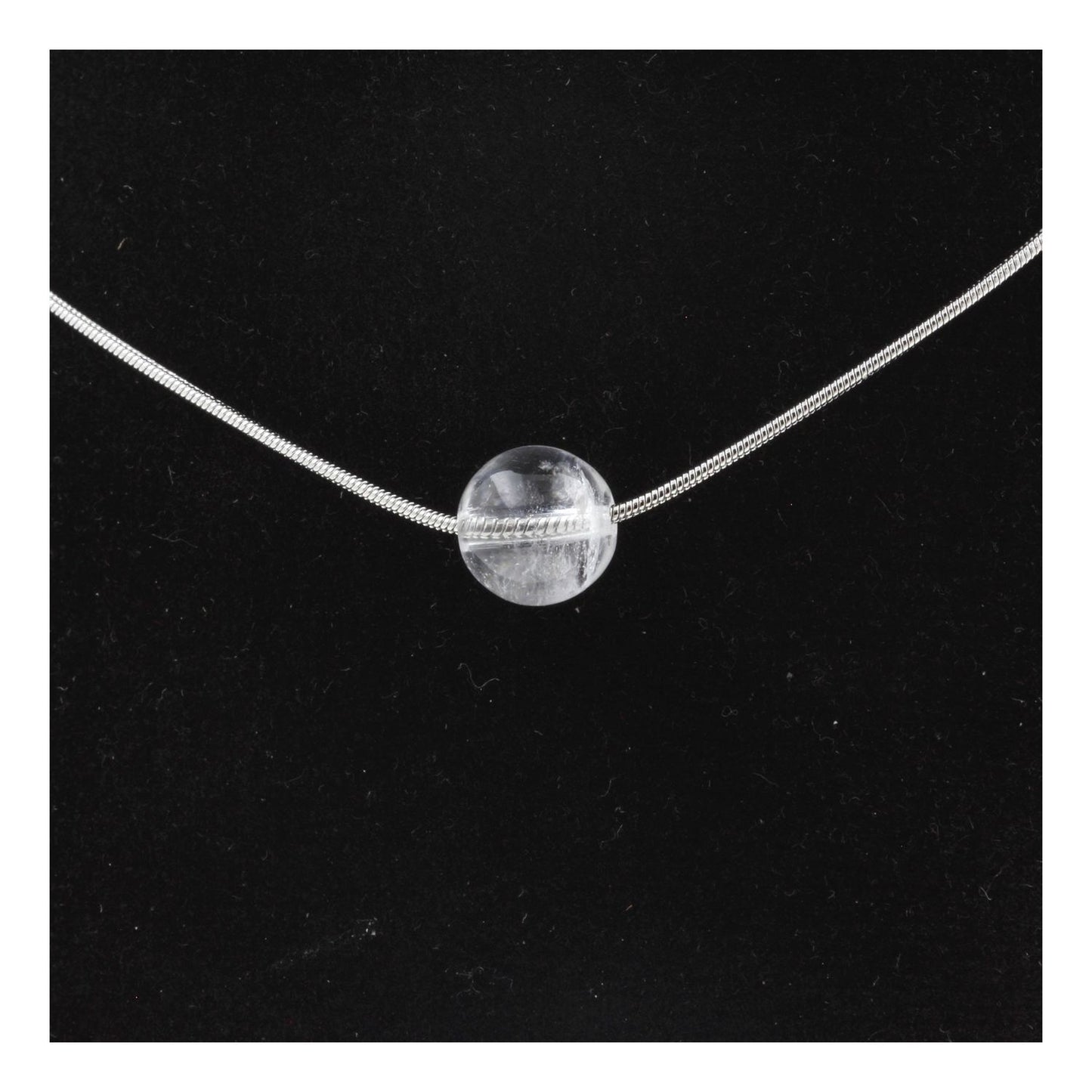 Collier 1 perle Quartz 8 mm