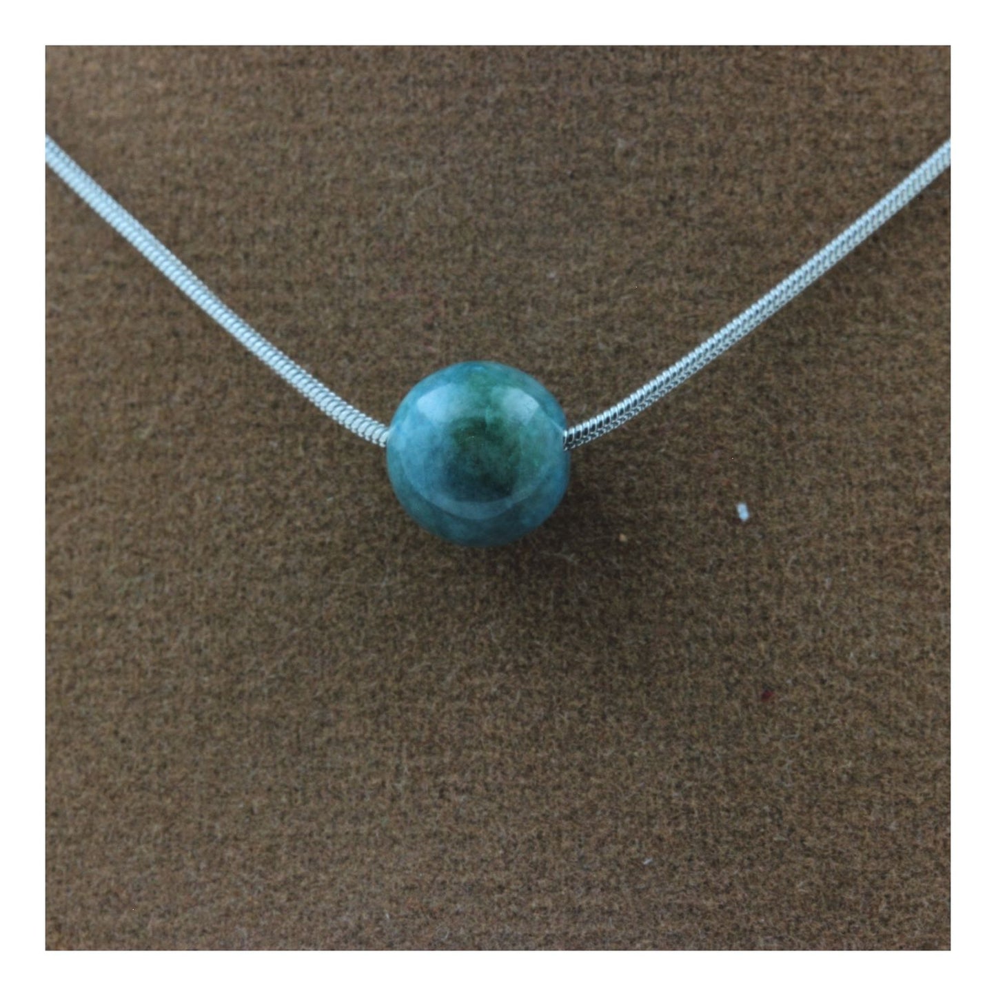 Collier 1 perle Apatite 8 mm