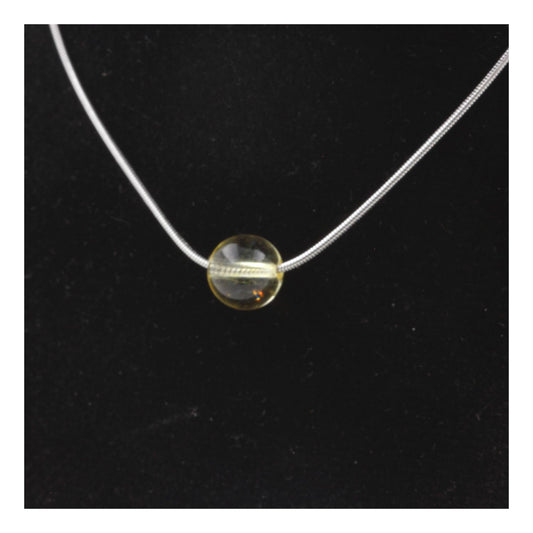Collier 1 perle Citrine 8 mm
