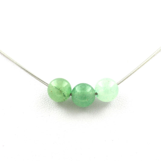 Collier 3 perles Aventurine 8 mm