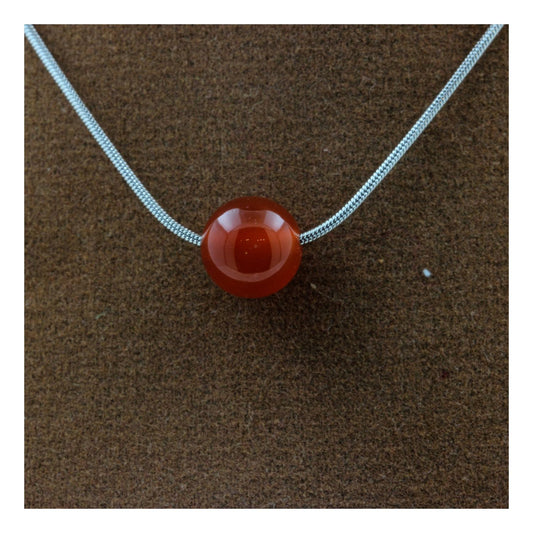 Collier 1 perle Cornaline d'Uruguay 8 mm