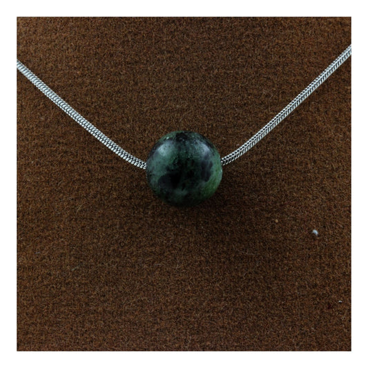 Collier 1 perle Epidote d'Australie 8 mm