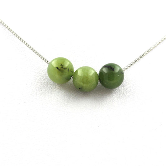 Collier 3 perles Jade 8 mm
