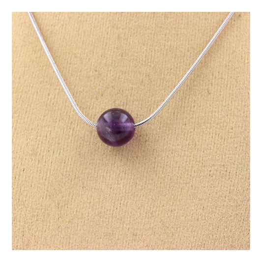 Collier 1 perle Grenat 8 mm