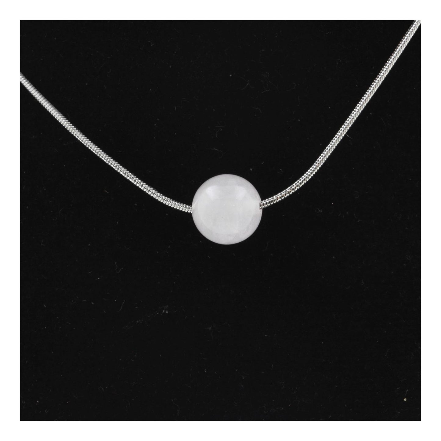 Collier 1 perle Quartz rose 8 mm