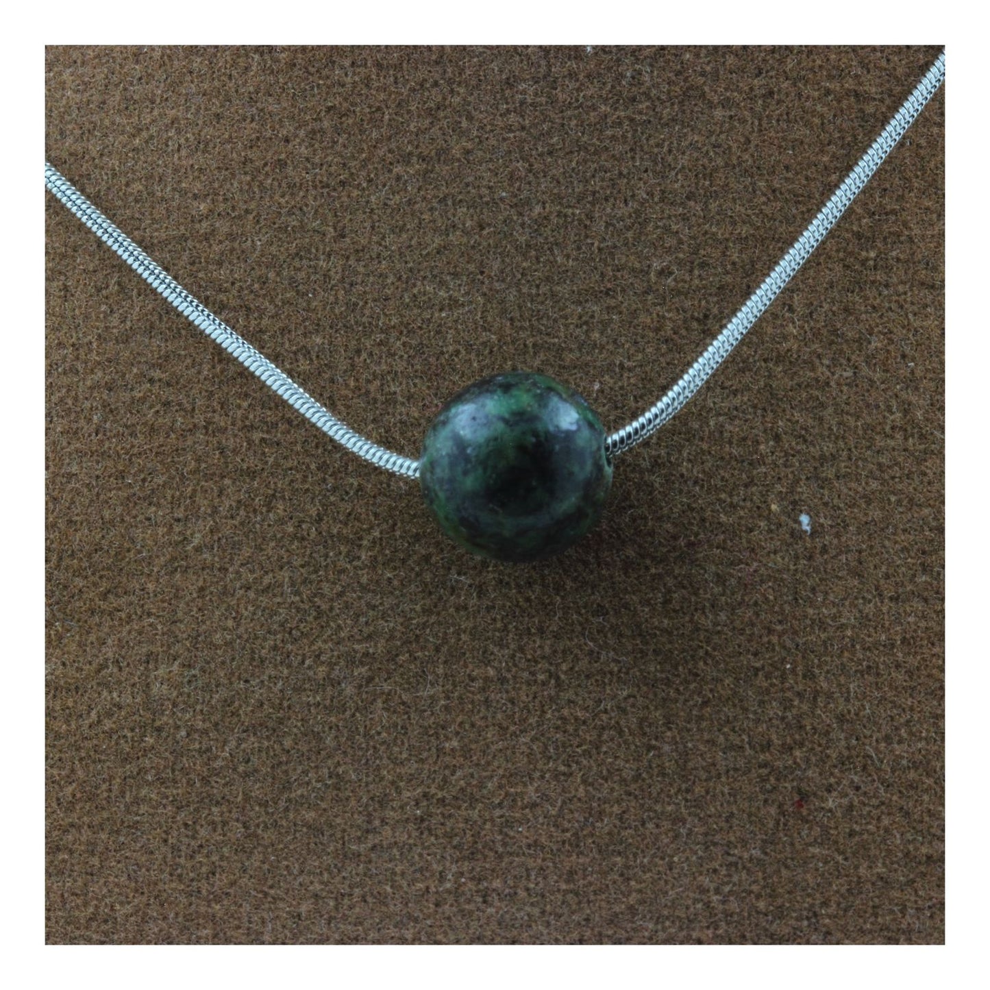 Collier 1 perle Turquoise Africaine 8 mm