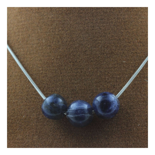 Collier 3 perles Sodalite 8 mm
