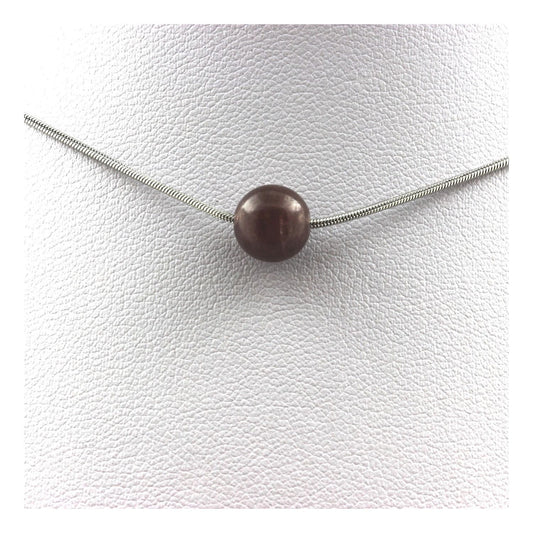 Collier 1 perle Rubis de Mogok, Birmanie, Myanmar 8 mm