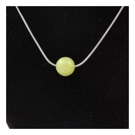 Collier 1 perle Serpentine 8 mm