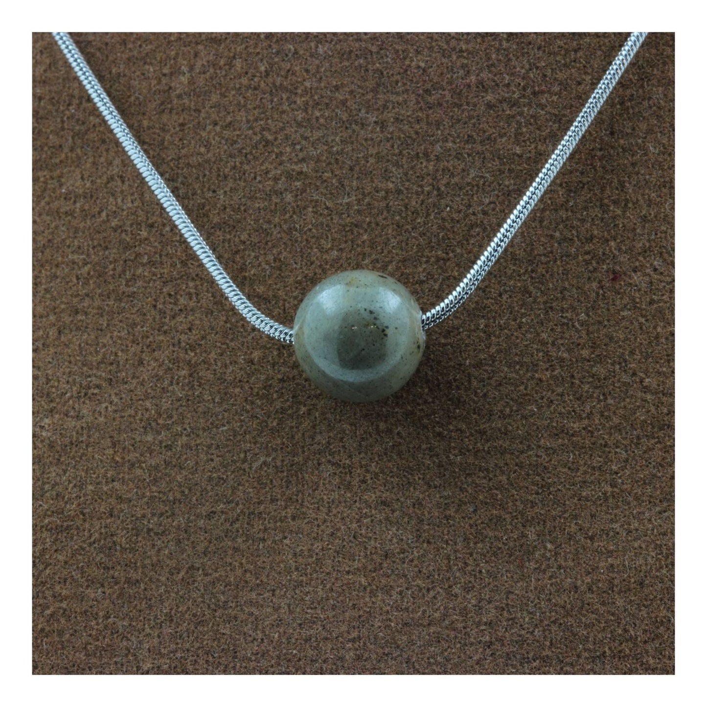 Collier 1 perle Saphir de Mogok, Birmanie, Myanmar 8 mm