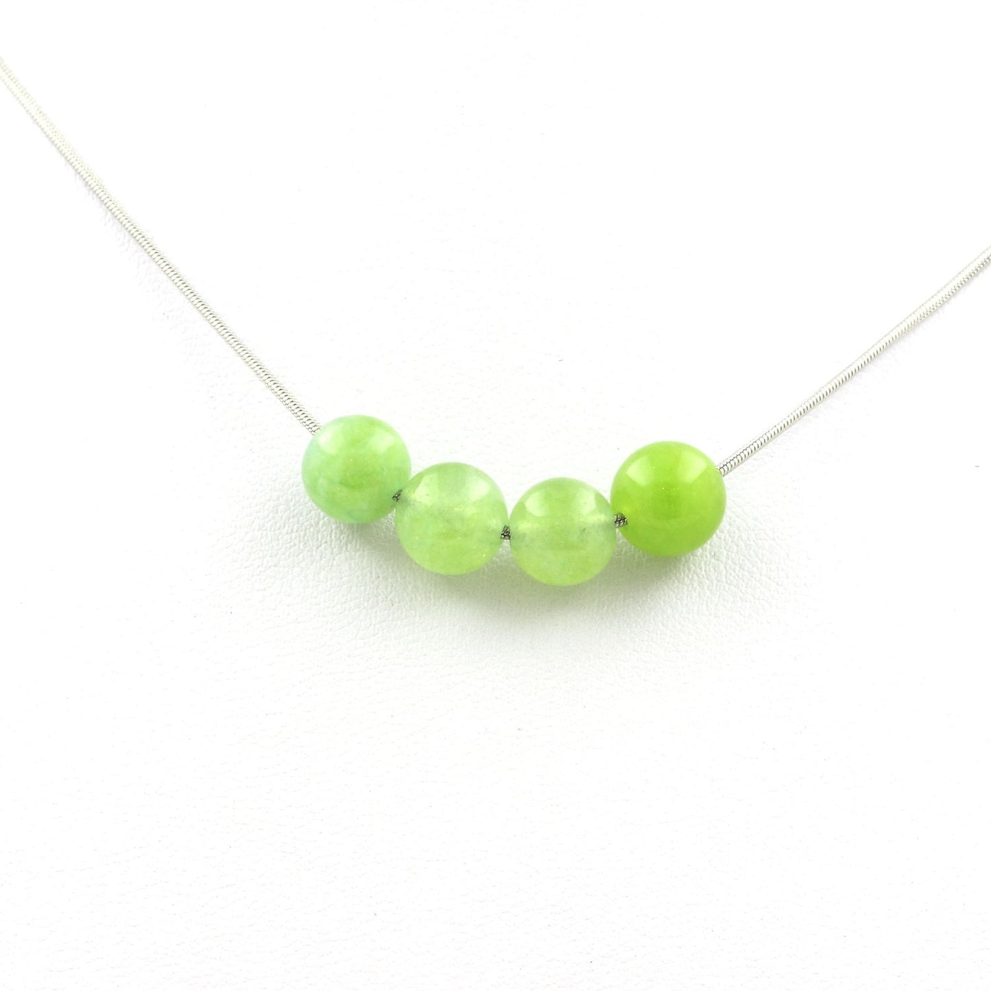 Collier 4 perles Péridot 8 mm