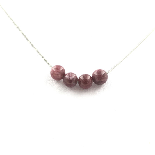 Collier 4 perles Lépidolite 8 mm