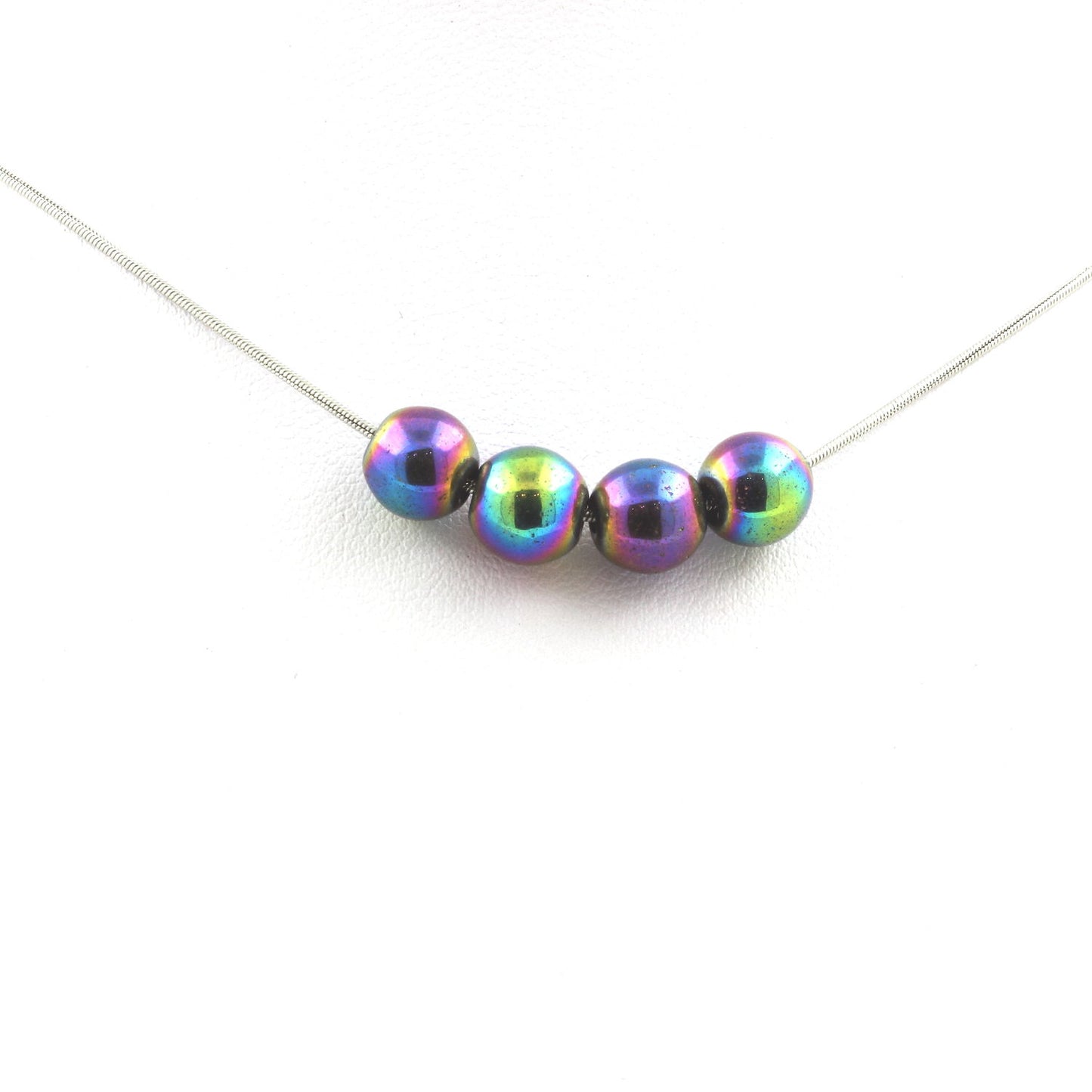Collier 4 Perles Hématite multicolore 8 mm