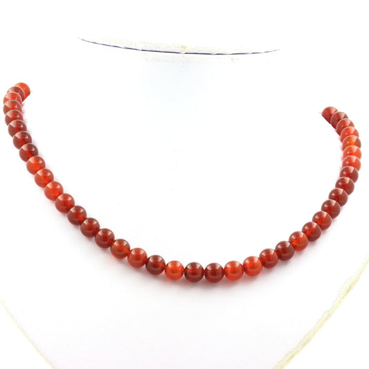 Collier perles Agate rouge 8 mm