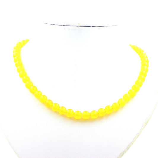 Collier perles Agate jaune 8 mm