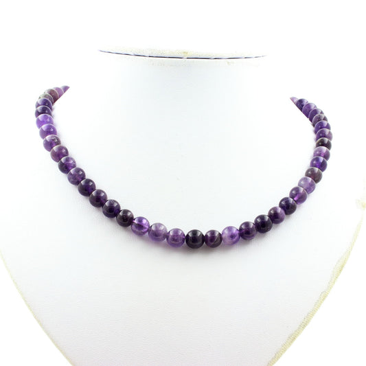Collier perles Améthyste 8 mm