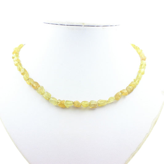 Collier perles Apatite jaune de Madagascar