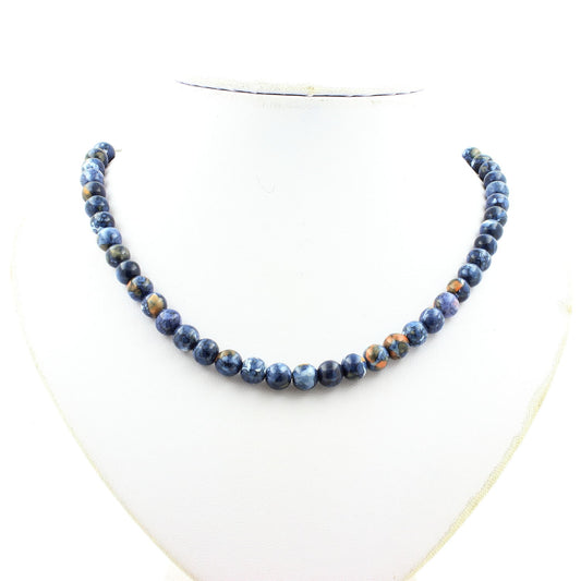 Collier perles Jaspe bleu 8 mm