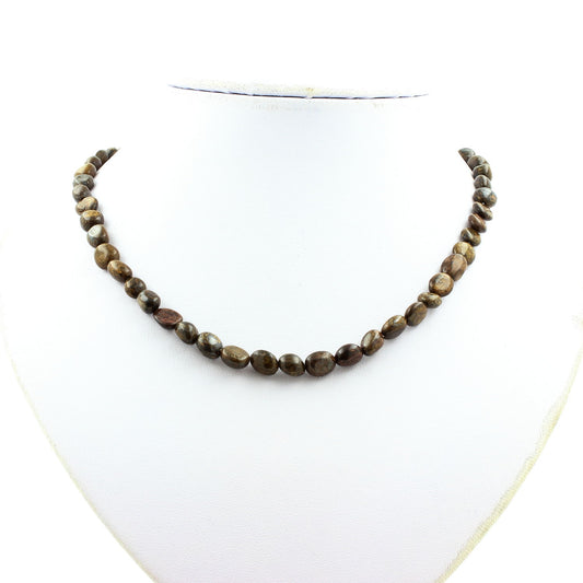 Collier perles Bronzite du Brésil