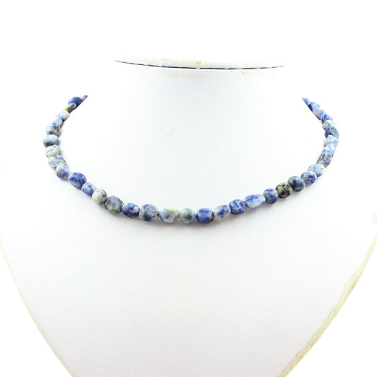 Collier perles Jaspe bleu d'Afrique du Sud