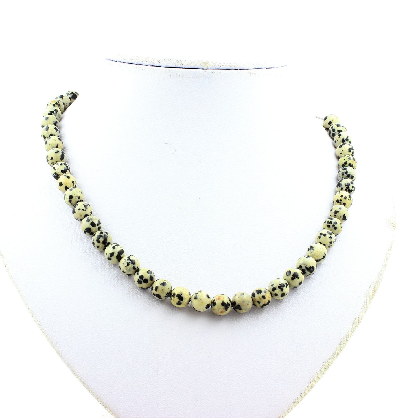 Collier perles Jaspe Dalmatien 8 mm