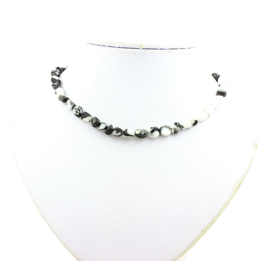 Collier perles Jaspe zèbre du Brésil