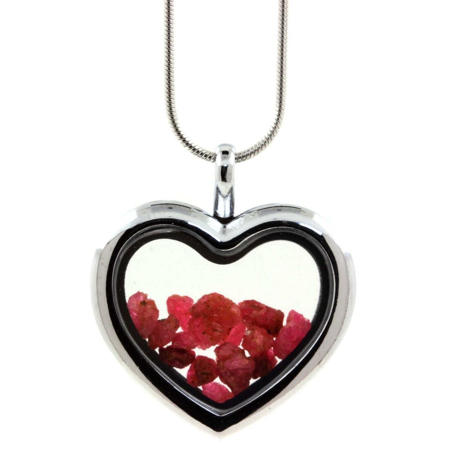 Collier Spinelle brut modèle coeur